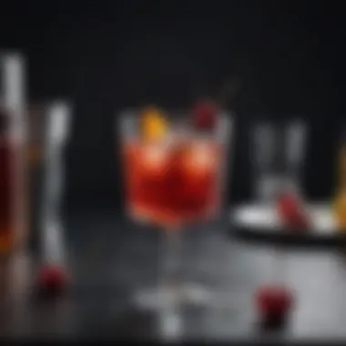 Timeless Manhattan Elegance A classic Manhattan cocktail served in an elegant glass with a cherry