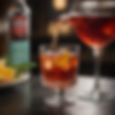 Savoring the Manhattan Experience A sophisticated setup for enjoying a Manhattan cocktail