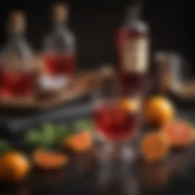 Ingredients of the Negroni An array of ingredients laid out for crafting a Negroni