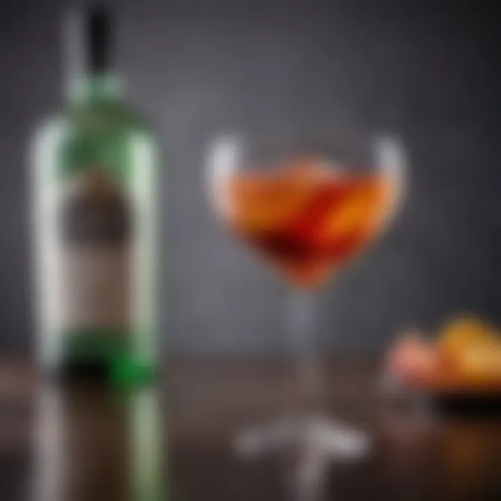 Elegant cocktail glass showcasing the rich color of a Gin Manhattan