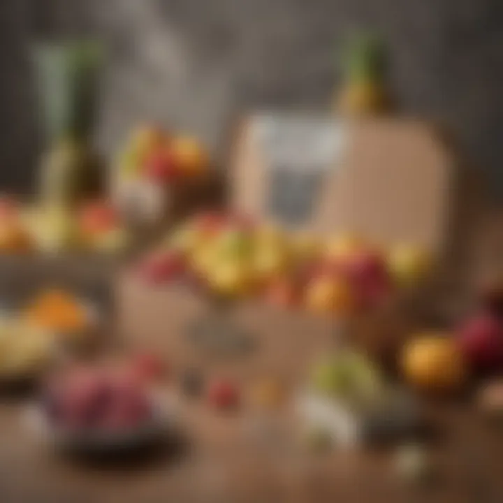 An array of fruit club subscription boxes arranged aesthetically
