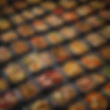 An array of pre-cooked meals in elegant packaging ready for delivery