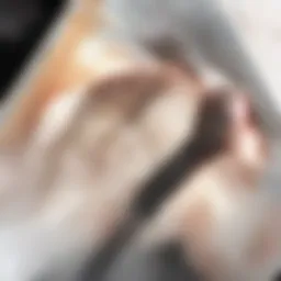 A close-up view of a crab breaker tool showcasing its ergonomic design.