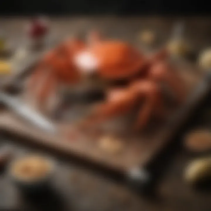 Various types of crab breaker tools displayed in a neat arrangement.