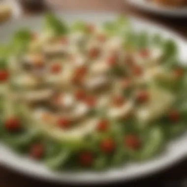 Artistic Presentation of Caesar Salad A beautifully plated Caesar Salad with artistic presentation