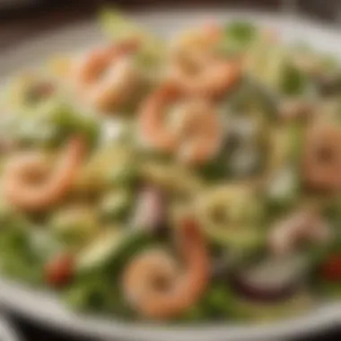 Gourmet Caesar Salad with Shrimp A gourmet variation of Caesar Salad with grilled shrimp and avocado