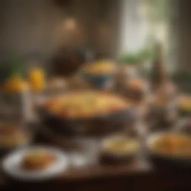 An inviting table setting with Mexican chicken casserole and side dishes