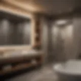 Luxurious club bathroom interior showcasing modern design elements