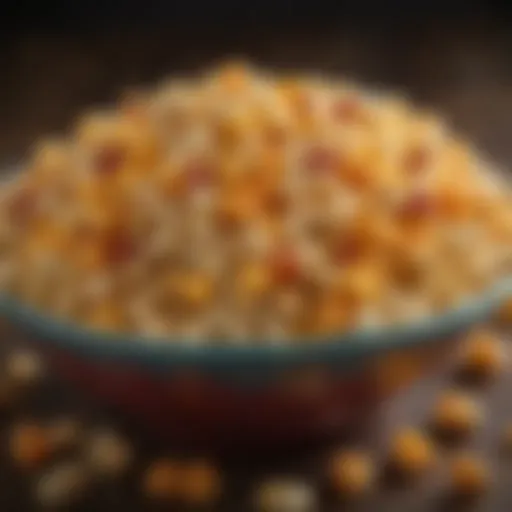 A vibrant bowl of infusion popcorn showcasing an array of flavors and colors