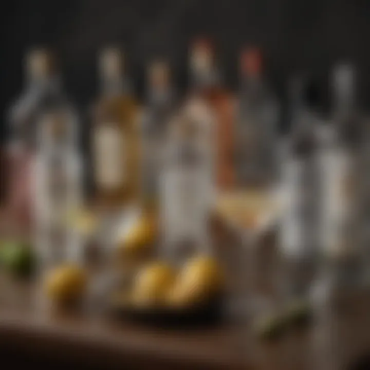 A selection of various gin brands, showcasing the diverse flavor profiles ideal for a martini.