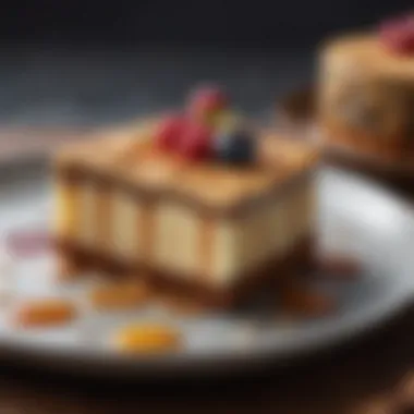 Decadent Gluten-Free Keto Dessert A close-up of a beautifully plated gluten-free keto dessert, showcasing its rich textures and colors