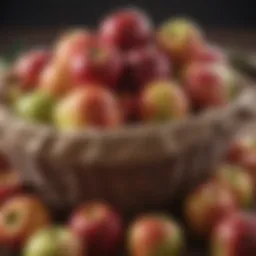 Fresh apples in a basket