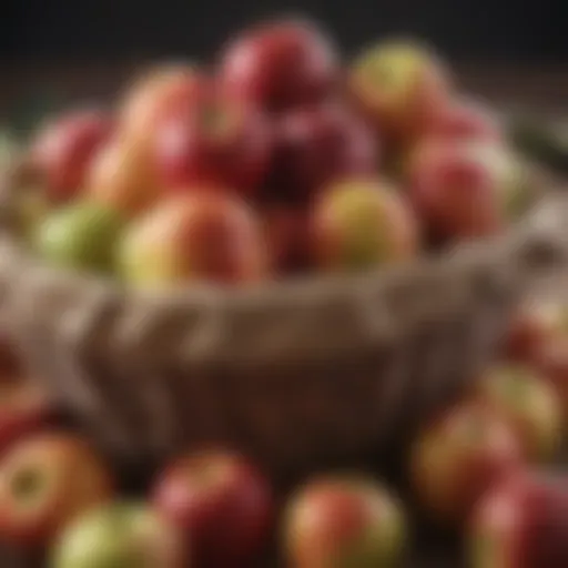 Fresh apples in a basket