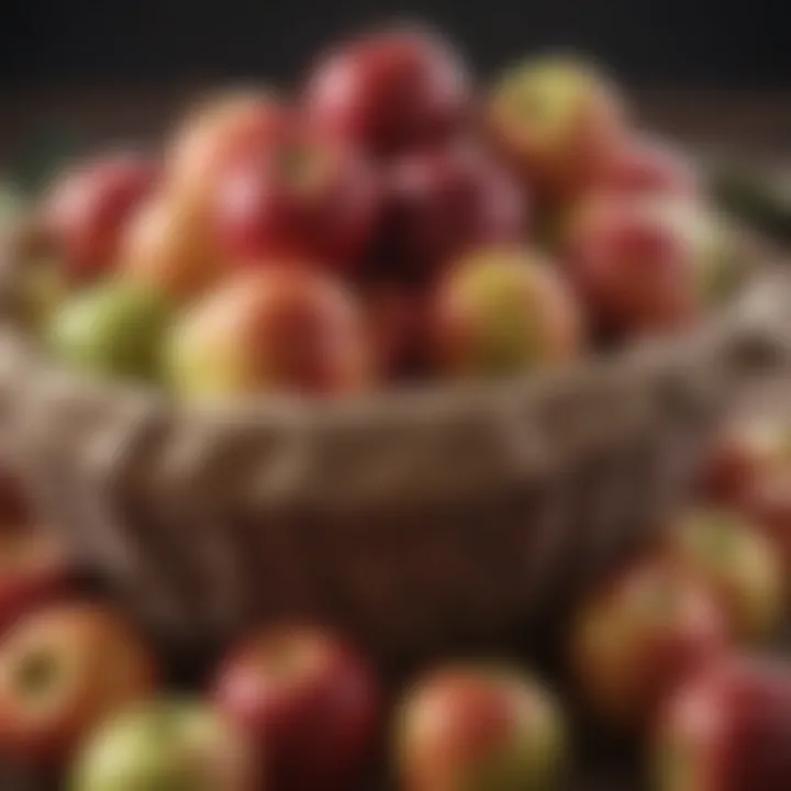 Fresh apples in a basket