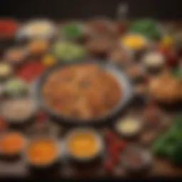 A colorful array of economical ingredients representing poverty meals.