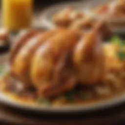Deliciously plated Malibu Chicken with a golden crust