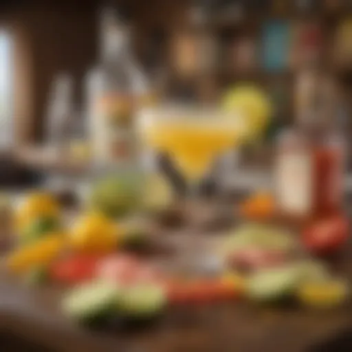 Vibrant assortment of margarita ingredients