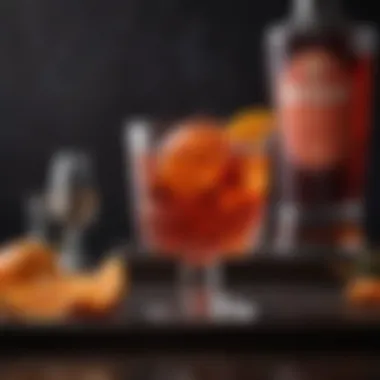 Elegant Negroni Presentation A beautifully crafted Negroni cocktail with a twist of orange
