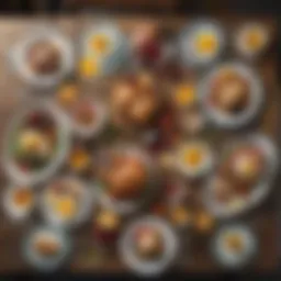 A beautifully arranged brunch table showcasing a variety of dishes.