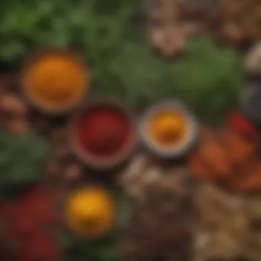 Herbs and Spices of the Mediterranean A close-up of colorful herbs and spices used in Mediterranean cooking