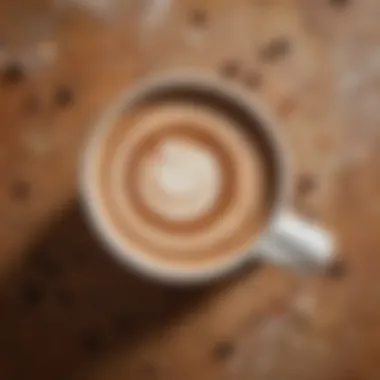 Ingredients laid out for a homemade mocha latte