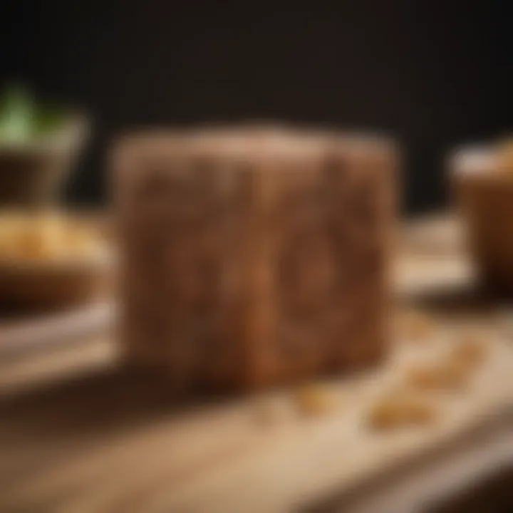 A close-up view of the Shun Block showcasing its elegant wooden craftsmanship.