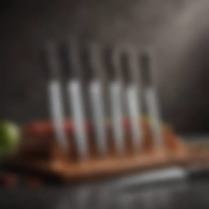 An array of high-quality knives neatly arranged within the Shun Block.