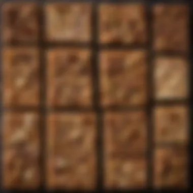 Varied Toppings on Walnut Squares An assortment of walnut squares with various toppings displayed on a rustic surface