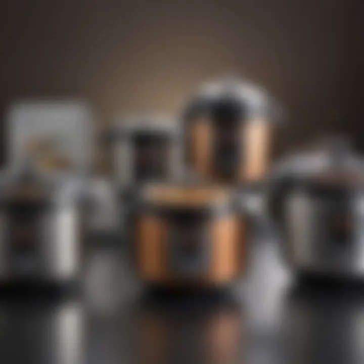 An array of multi cookers with distinct features displayed side by side