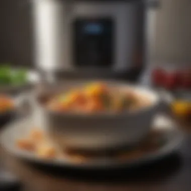 Versatile Dish from a Multi Cooker A beautifully plated dish made using a multi cooker, emphasizing versatility
