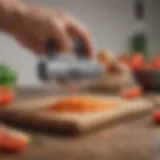 Compact gadget for precise food slicing