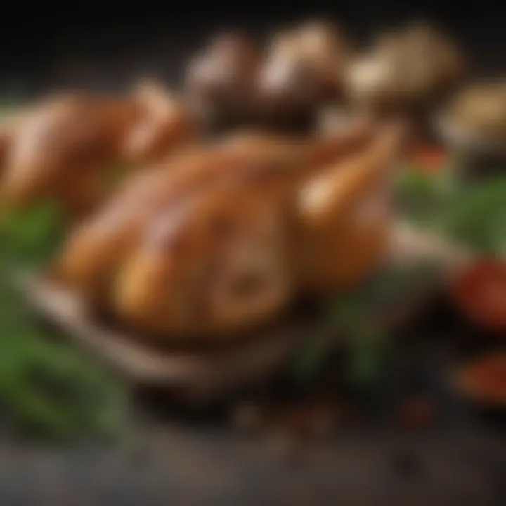 A selection of herbs and spices for flavoring chicken