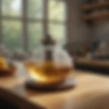 Elegant Design of Whistler Glass Tea Kettle Elegant whistler glass tea kettle on a wooden countertop