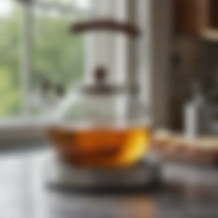 Whistler glass tea kettle showcased in a modern kitchen setting