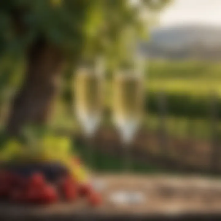 A luxurious vineyard producing premium champagne