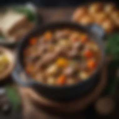 Traditional Irish Stew A rustic Irish stew simmering in a traditional pot