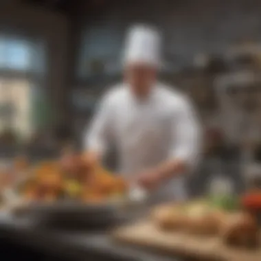 Vibrant Culinary Competition Set A vibrant set showcasing a culinary competition