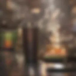 Elegant tumbler cup with straw against a vibrant backdrop, highlighting its design.