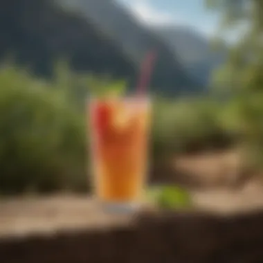 Sustainable Choices in Beverageware Eco-friendly tumbler cup with straw in a natural setting, showcasing sustainability.