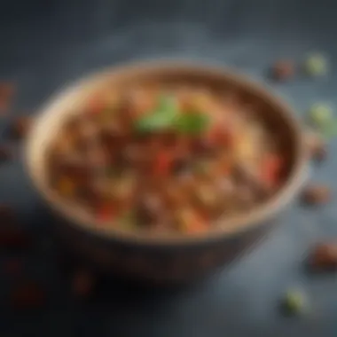 A close-up of the Turkish spice blend in a decorative bowl