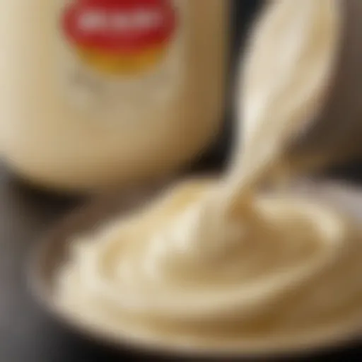 A close-up of Japanese mayonnaise showcasing its creamy texture