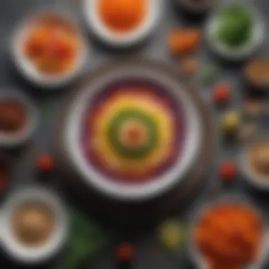 Elevated Dish with Vegeta Gourmet Seasoning An elegant table setting featuring a dish seasoned with Vegeta, garnished with colorful vegetables