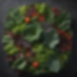 Vibrant assortment of iron-rich leafy greens