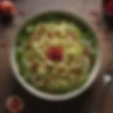 A vibrant Brussels sprout salad with pomegranate seeds and nuts