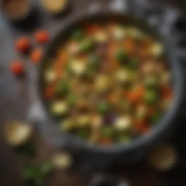 Colorful Brussels Sprouts Stir-Fry Brussels sprouts stir-fry with colorful vegetables