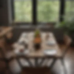 Modern folding restaurant table set up for an intimate dining experience