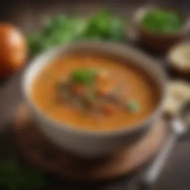 Wholesome Lentil Soup A bowl of hearty lentil soup garnished with fresh parsley