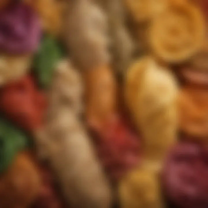 An assortment of colorful wheat wraps filled with fresh ingredients