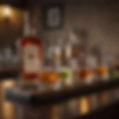 Sophisticated Whiskey Bar Experience An elegant bar setup featuring whiskey and various garnishes