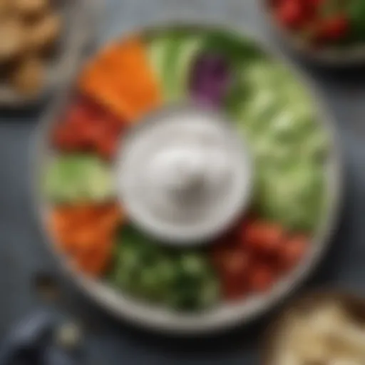 A vibrant bowl of WW Greek Yogurt Ranch Dip surrounded by fresh vegetables